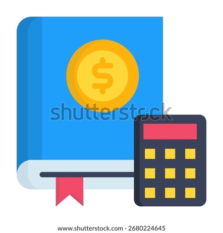 General Ledger Icon Flat Vector Illustration