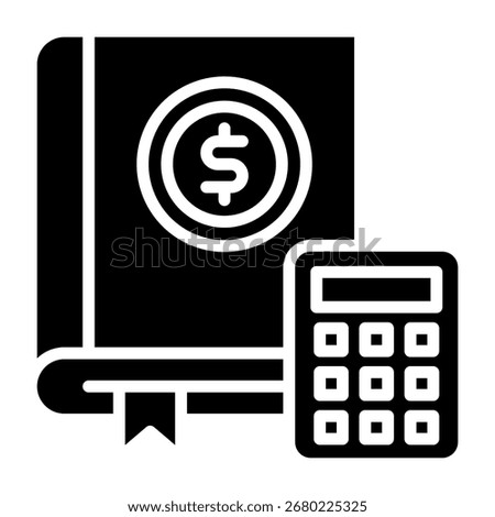 General Ledger Icon Glyph Vector Illustration