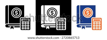 General Ledger Icon Set Glyph Vector Illustration