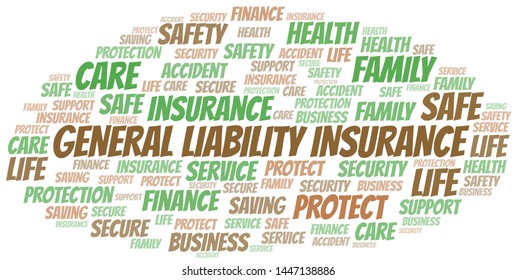 General Liability Insurance word cloud vector made with text only