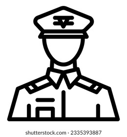 Icono de línea general. Ilustración del vector del comandante aislada en blanco. Diseño de estilo de esquema veterano, diseñado para web y aplicación. Eps 10