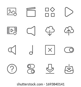 conjunto de iconos de línea general. Elementos vectoriales de trazo para el diseño moderno. Pictogramas simples para concepto móvil y aplicaciones web. Iconos de línea de vectores aislados en un fondo blanco. 
