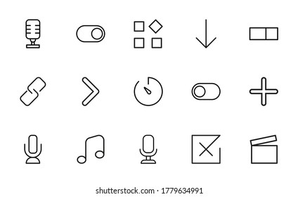 General line icons set. Stroke vector elements for trendy design. Simple pictograms for mobile concept and web apps. Vector line icons isolated on a white background.