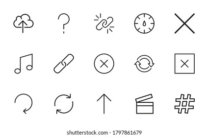General line icons set. Stroke vector elements for trendy design. Simple pictograms for mobile concept and web apps. Vector line icons isolated on a white background.