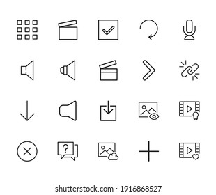 General line icons set. Stroke vector elements for trendy design. Simple pictograms for mobile concept and web apps. Vector line icons isolated on a white background.