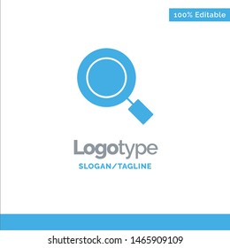 General, Magnifier, Magnify, Search Blue Solid Logo Template. Place for Tagline. Vector Icon Template background