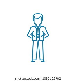 General manager linear icon concept. General manager line vector sign, symbol, illustration.