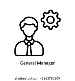 General Manager vector  outline Icon Design illustration. Human Resources Symbol on White background EPS 10 File 