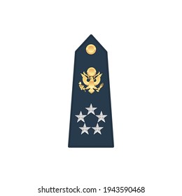 La armada general, las fuerzas aéreas de los oficiales marinos se dispersaron por el águila y cuatro fuerzas aislaron la burla. General naval vectorial reclutó a un jefe militar, insignia del ejército. Signo Emblem en uniforme coronel