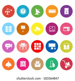 General office flat icons on white background, stock vector