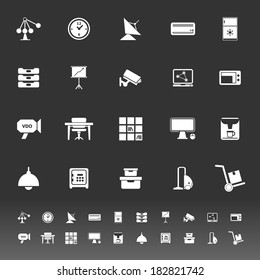 General office icons on gray background, stock vector