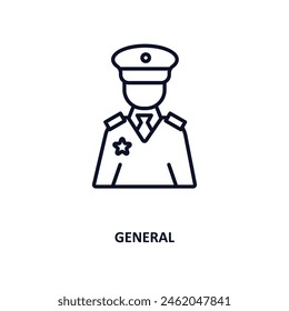 icono de esquema general. Ícono de línea delgada del ejército y la colección de guerra. Vector editable aislado sobre fondo blanco