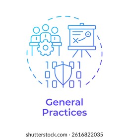 General practices blue gradient concept icon. Software development, source code. Planning, strategy. Round shape line illustration. Abstract idea. Graphic design. Easy to use in blog post