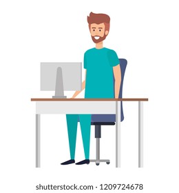 general practitioner in consulting room