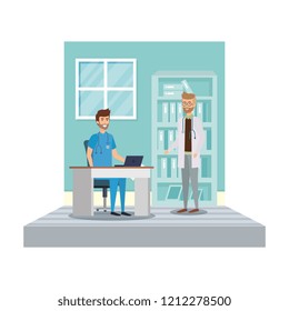 general practitioner in consulting room