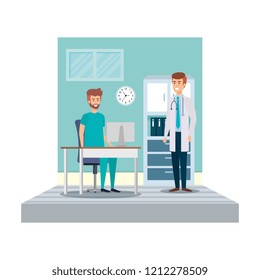 general practitioner in consulting room