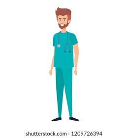 general practitioner with stethoscope character