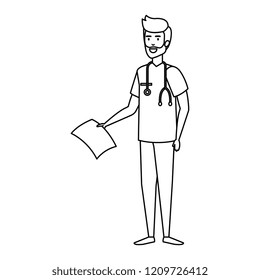 general practitioner with stethoscope character