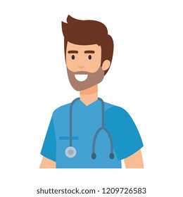 general practitioner with stethoscope character