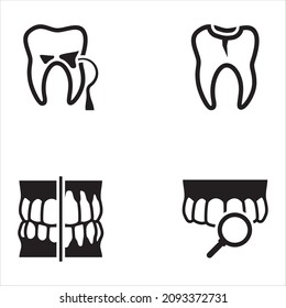 General And Preventive Dentistry Black Icon Set 