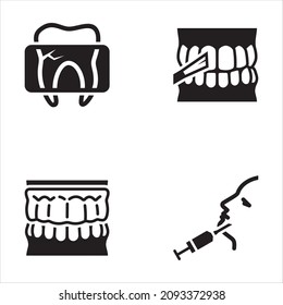 General And Preventive Dentistry Black Icon Set 3