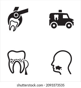 General And Preventive Dentistry Black Icon Set 2