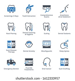 General & Preventive Dentistry Icons - Blue Series