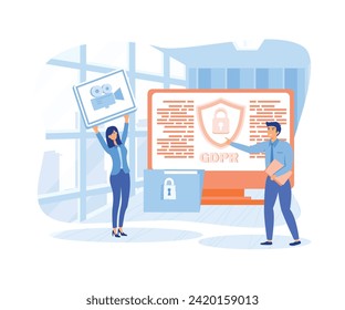 General Privacy Regulations For Personal Data Protection. Personality Verification, Secure Account Access. flat vector modern illustration 