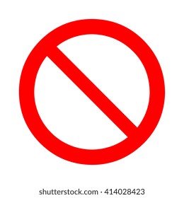 General prohibition, forbidden sign. Vector illustration. Empty template red circle isolated on white. Can be used for your prohibition banner, information sticker design