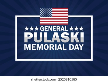 General Pulaski Memorial Day papel de parede com formas e tipografia, banner, cartão, cartaz, modelo. Dia da Memória Geral Pulaski, contexto