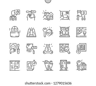 General repair concepts Well-crafted Pixel Perfect Vector Thin Line Icons 30 2x Grid for Web Graphics and Apps. Simple Minimal Pictogram