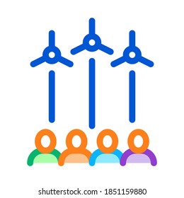 general review wind energy technicians icon vector. general review wind energy technicians sign. color symbol illustration