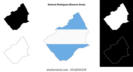 General Rodriguez department (Buenos Aires) outline map set