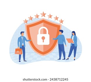 General rules for data protection GDPR. The European Commission strengthens and unifies the protection of personal data. flat vector modern illustration 