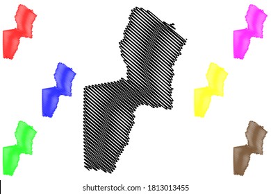 General Santos City (Republic of the Philippines, Soccsksargen Region) map vector illustration, scribble sketch City of GenSan map