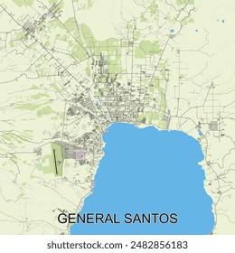 General Santos, Philippines map poster art