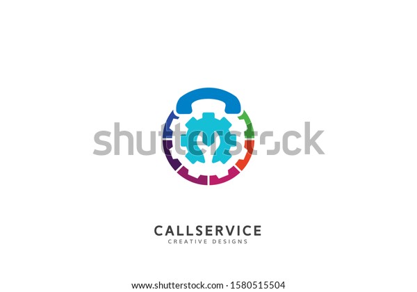 General service logo , tool gear logo, full\
color symbol, service call vector\
icon