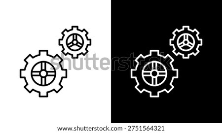 General Settings Outline White Icon Set Design