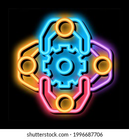 general solution neon light sign vector. Glowing bright icon general solution sign. transparent symbol illustration