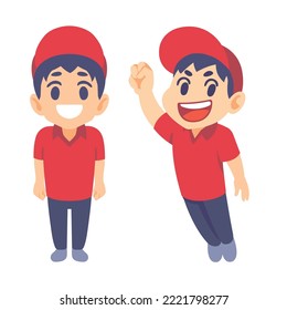 general staff character in cartoon vector style.