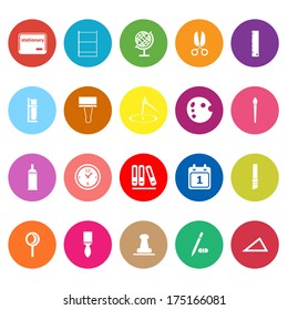 General stationary flat icons on white background, stock vector