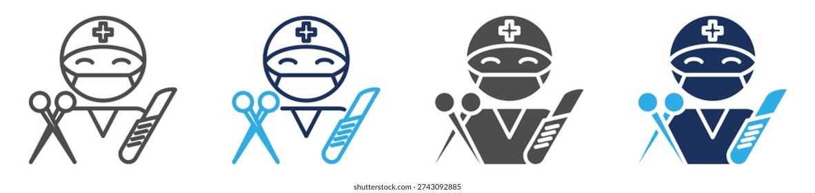 general surgery icon set multiple concept