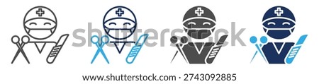 general surgery icon set multiple concept
