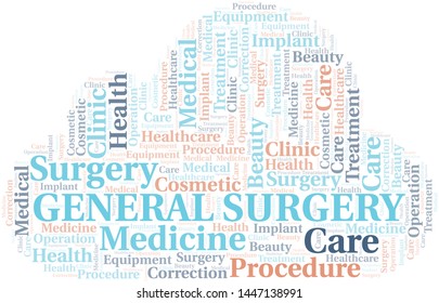 General Surgery Word Cloud Vector Made With Text Only