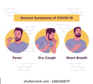 General Symptoms Covid 19 Vector Illustration