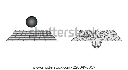 general theory of relativity. Rubber sheet model.
