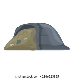 General trash bag icon cartoon vector. Garbage bin. Rubbish sack