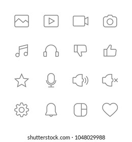 General ui media icons thin pixel perfect