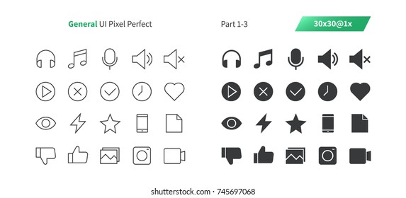 General UI Pixel Perfect Well-crafted Vector Thin Line And Solid Icons 30 1x Grid for Web Graphics and Apps. Simple Minimal Pictogram Part 1-3