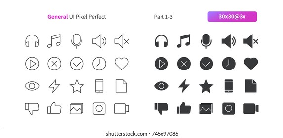 General UI Pixel Perfect Well-crafted Vector Thin Line And Solid Icons 30 3x Grid for Web Graphics and Apps. Simple Minimal Pictogram Part 1-3